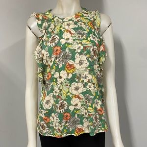 Maeve x Anthropologie Sleeveless Ruffle Floral Top XS